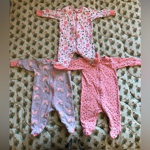 3 Gerbers Newborn 100% Cotton Footie Pajamas